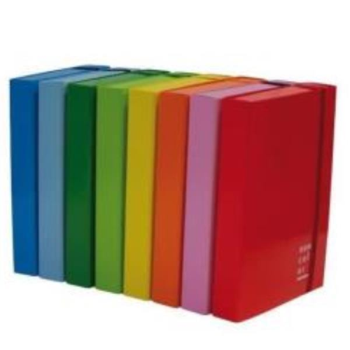 BREFIOCART NEW COLOR CARTELLA 3 LEMBI CON ELASTICO PIATTO 250X350 mm DORSO 3 CM COL. ROSSO